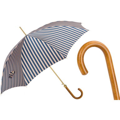 "Ocean Breeze" cane umbrella with Malacca wood handle by Pasotti