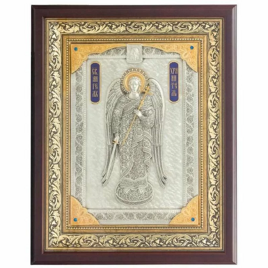 Ікона Ангела Охоронця «Захисник» зі сріблом, золотом, камінням