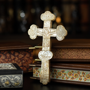 Pilgrimage altar cross "Crucifixion", holy lands of Jerusalem, second half of the 19th century
