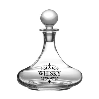 Crystal decanter "Whisky Engraved Ships Decanter" by Royal Buckingham, Great Britain