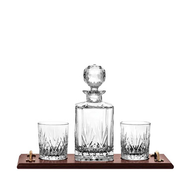 Set for whiskey "Highland Crystal Whiskey" (decanter and 2 glasses) by Royal Buckingham, Great Britain