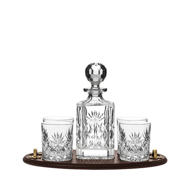 Whiskey set "Kintyre Club Tray" (decanter and 4 glasses) by Royal Buckingham, Great Britain