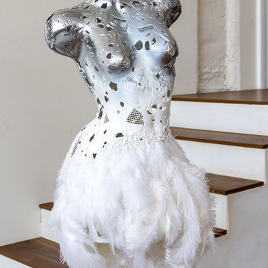 Декоративна скульптура світильник "Білий лебідь" від Mod-Art decor