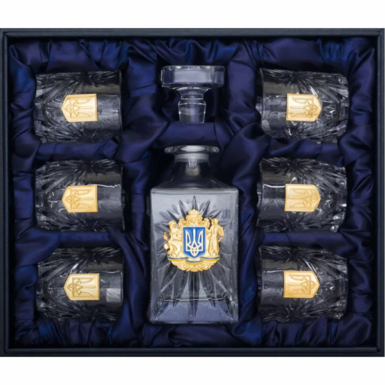 Набір з 6 склянок та графину в українському стилі