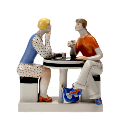 The porcelain figurine "In a cafe" by Kyiv Porcelain (Limited series)