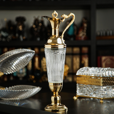 Crystal decanter with gilding "Imperial luxury" early 20th century