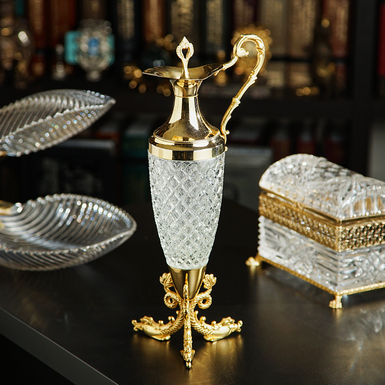 Crystal decanter with gold "Imperial elegance", early 20th century
