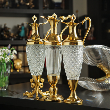 Set of decanters with gilding "Golden Elegance" early 20th century