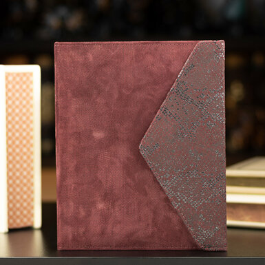 Burgundy notepad with touches of luxury