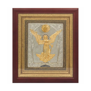 Икона "Ангел Хранитель" с камнями Swarovski (медь, золото, серебро, эмали)