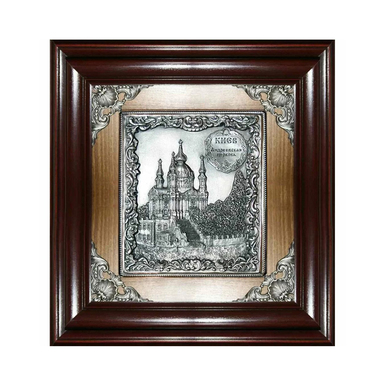 Painting-plaque "St. Andrew's Church" (electroplating, silver plating, enamels)
