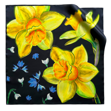 Шелковый платок "Цветы несокрушимости" от OLIZ