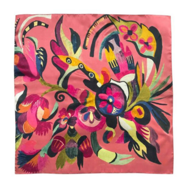 Шелковый платок "Розовые мечты" от OLIZ (по мотивам картины Анны Собачко-Шостак)