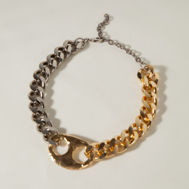 The necklace "Ingrit" in a combination of mixed chains by SAMOKISH