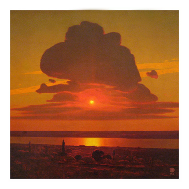 Шовкова хустка "Архип Куїнджі. Червоний захід" від OLIZ (створено за мотивами однойменної картини автора)