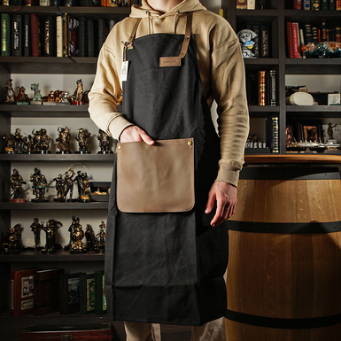 "Cooklook" apron with genuine leather inserts by Eva Solo
