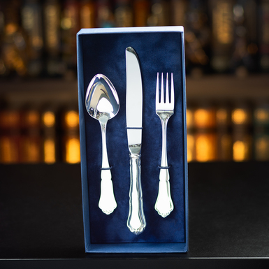 Silver cutlery set "Belle" (knife, fork, spoon)