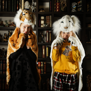 Set of children's plush costumes "Cape-cloak white tiger" and "Cape-cloak Tiger"