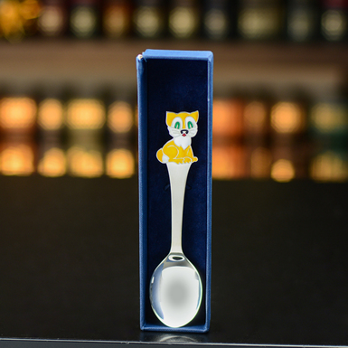 Children's spoon made of silver "Kitten"
