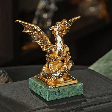 Статуэтка ручной работы "Благородный золотой дракон" от Евгения Епура