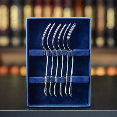 Set of silver cake forks "Shades" (6 pcs.)