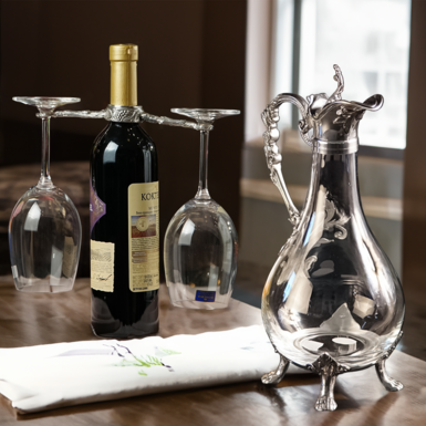 Set of glasses with holder "Compliment" and decanter "Gracefulness" by Freitas & Dores
