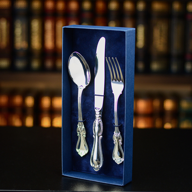 Silver cutlery set "Moonshine" (knife, fork, spoon)