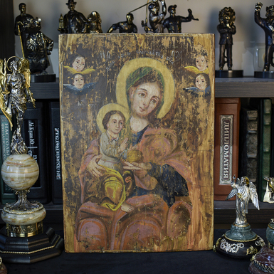 Antique icon “Mary Finds Grace from God” from the last quarter of the 19th century