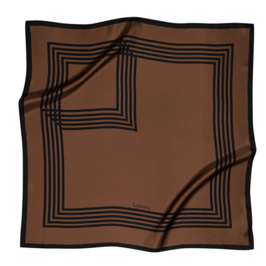Author's silk scarf "Gravity Dark Brown" by Latona