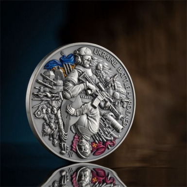 Серебряная монета "Несокрушимая Украина" номиналом 10 седи