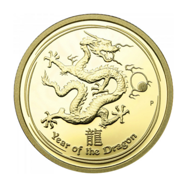 Золотая монета "Год Дракона", 25 долларов