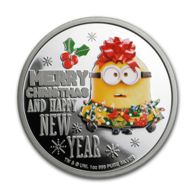 Срібна монета "Новорічний міньйон", 2 долари