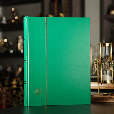 Stamp album "Grüner Traum" (cluster) with gold embossing, green