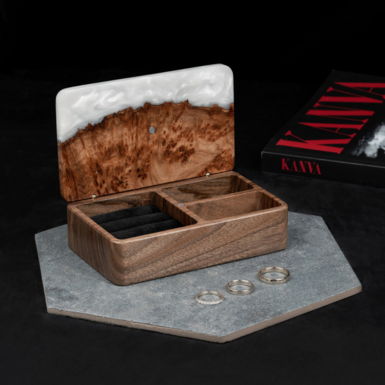 Handmade box for  jewelry "Ornament. Platinum" by Kochut
