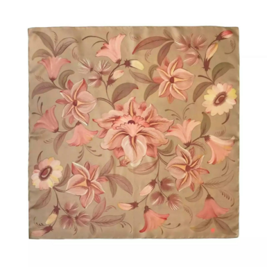 Silk scarf "Lilies" by OLIZ (based on the painting by Marfa Tymchenko)
