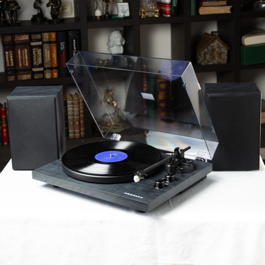 Vinyl Music System C62C Turntable System - Black by Crosley