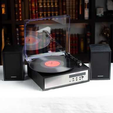 Vinyl Music System Sloane Shelf System - Black by Crosley