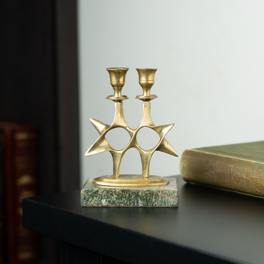 A pair of rare "Shield of David" candlesticks from the second half of the 20th century