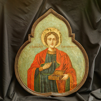 Antique icon of St. Panteleimon the Healer, late 18th century, Dnepropetrovsk region