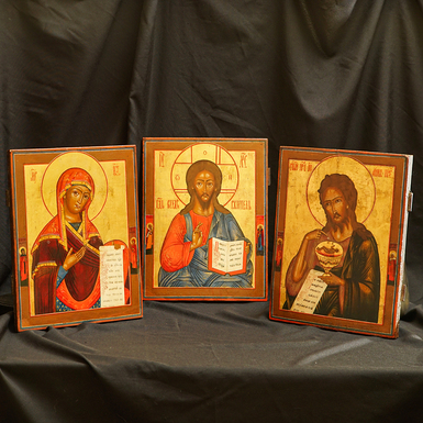 Rare triptych Deesis of the second half of the 19th century, Kharkov region