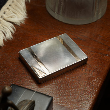 Business card holder with gold inserts, first half of the 20th century