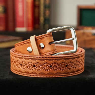 Lucky Him Handmade Leather Men's Belt (Brown)