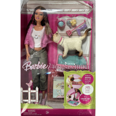Винтажная коллекционная кукла-барби "Подруга Барби Тереза и ее кошка Мика" (2006)