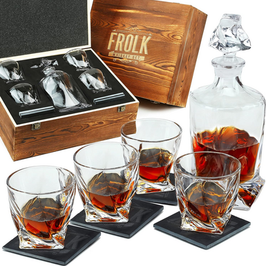 Whiskey set (carafe and 4 glasses) "Frolk" by Wine Enthusiast