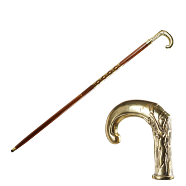Handmade cane "Ideal" made of beech and brass by Ross London