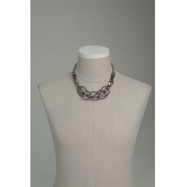 Necklace "Electra silver" with mixed chains by SAMOKISH