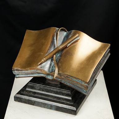 Hand-made bronze sculpture "Office souvenir" by Valentina Mikhalevich (6 kg)