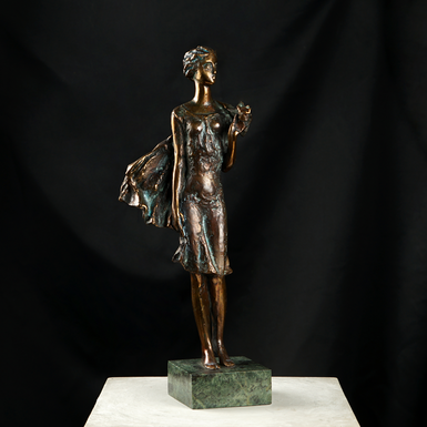 Handmade bronze sculpture "Romantic wind" by Valentina Mikhalevich (3.2 kg)