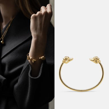 Bracelet with gold plated "Dachshund" (6 cm) from Skultuna