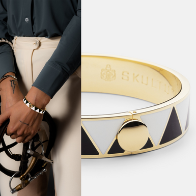 Enameled gold plated brass bracelet "Alma" from Skultuna (unisex)